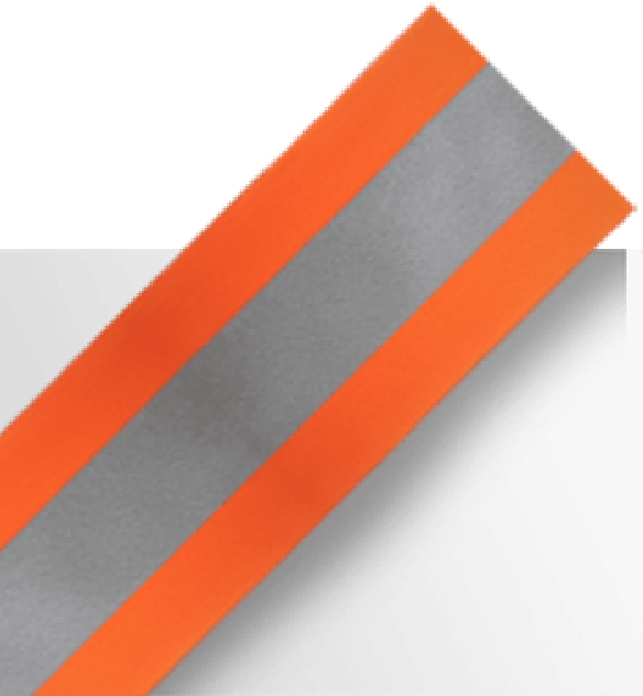 Custom orange and silver narrow fabric